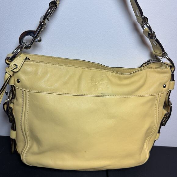 Vintage Coach Zoe Hobo Shoulder Bag Yellow Leather Y2K - Picture 14 of 14